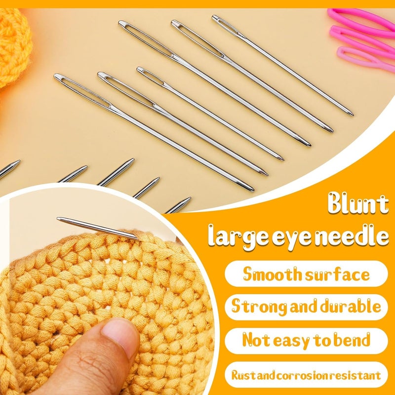 UOOU 73 PCS Yarn Needles Set, 7 Sizes Large Eye Plastic Blunt Needles for Knitting, Crocheting and Sewing - Image 5